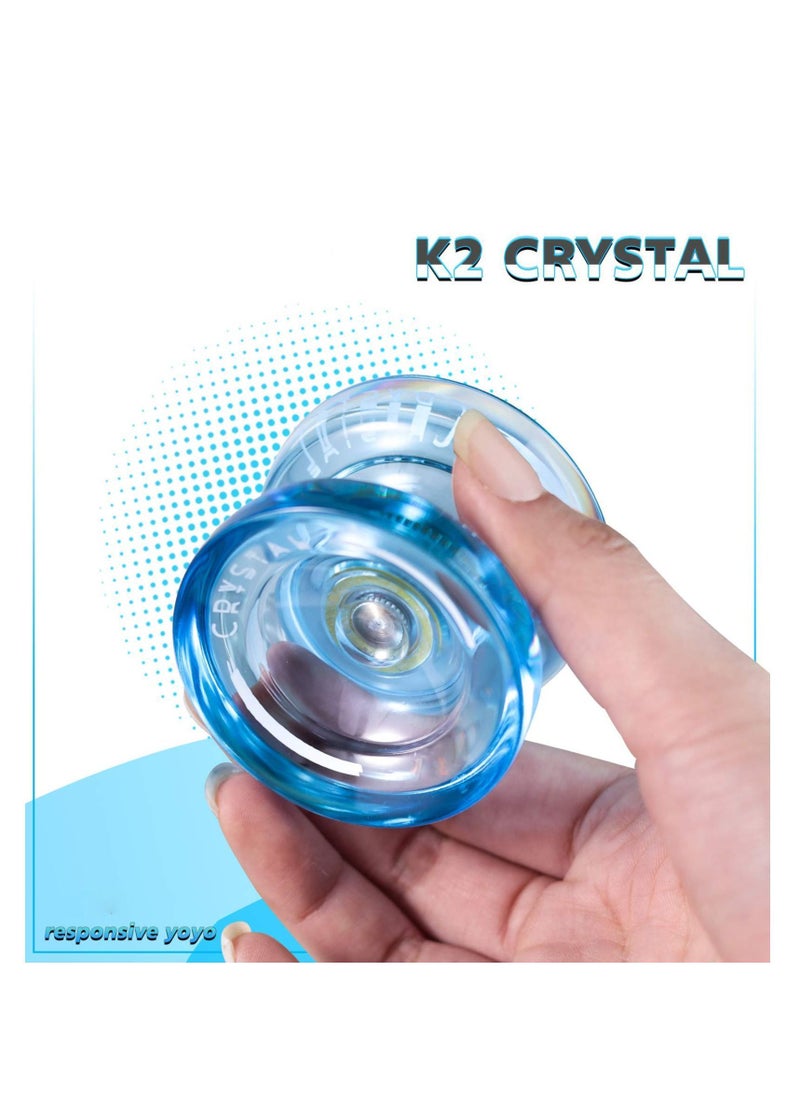 K2 Crystal Responsive Yoyo, Professional Dual Function Yoyo Replacement Unresponsive Bearing for Intermediate with Remover, Bag, 5 Strings (Blue) - pzsku/Z7B4E877321B4DF3AA628Z/45/_/1739328232/116936ad-eeb7-417c-befc-09e6736d02bb