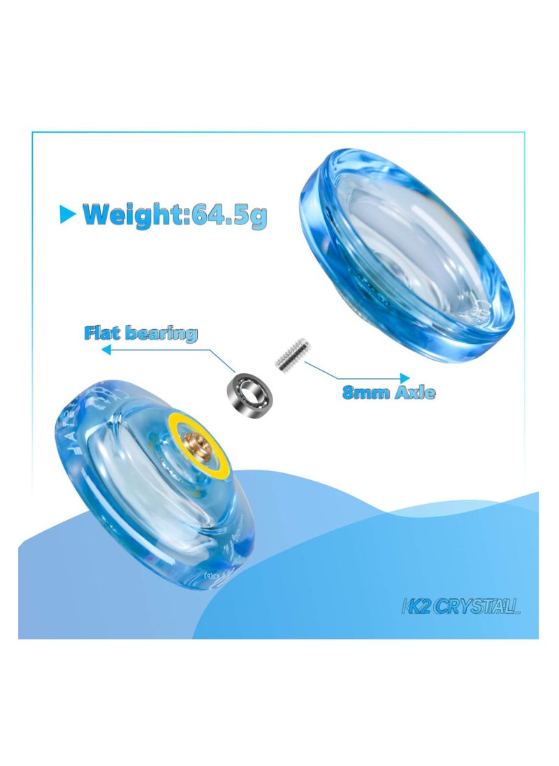 K2 Crystal Responsive Yoyo, Professional Dual Function Yoyo Replacement Unresponsive Bearing for Intermediate with Remover, Bag, 5 Strings (Blue) - pzsku/Z7B4E877321B4DF3AA628Z/45/_/1739328232/d2175364-6d1f-435e-8c14-55bf0f67c94a