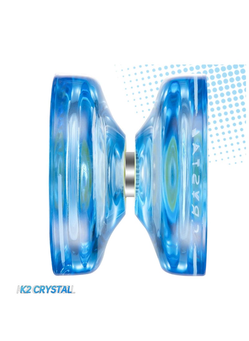 K2 Crystal Responsive Yoyo, Professional Dual Function Yoyo Replacement Unresponsive Bearing for Intermediate with Remover, Bag, 5 Strings (Blue) - pzsku/Z7B4E877321B4DF3AA628Z/45/_/1739328235/3a3ca248-7ebf-4fbf-ae00-615d28b0a2dc