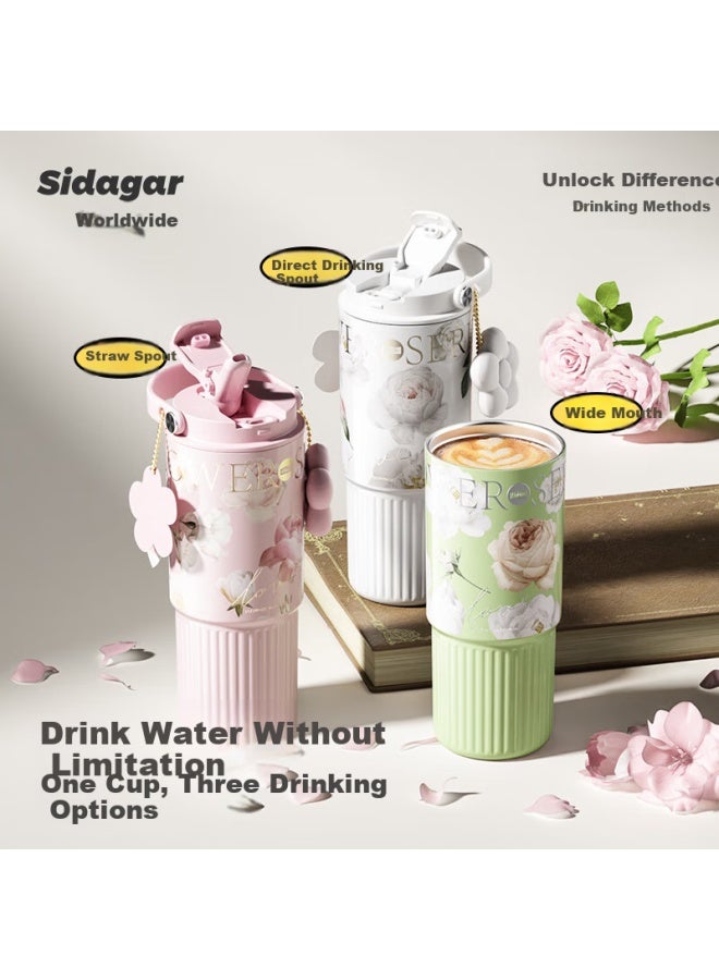 Shidajia Insulated Mug, Large Capacity For Women, Stylish Water Bottle, 316 Stainless Steel Portable Coffee Cup, Gift For Girlfriend - Image 2