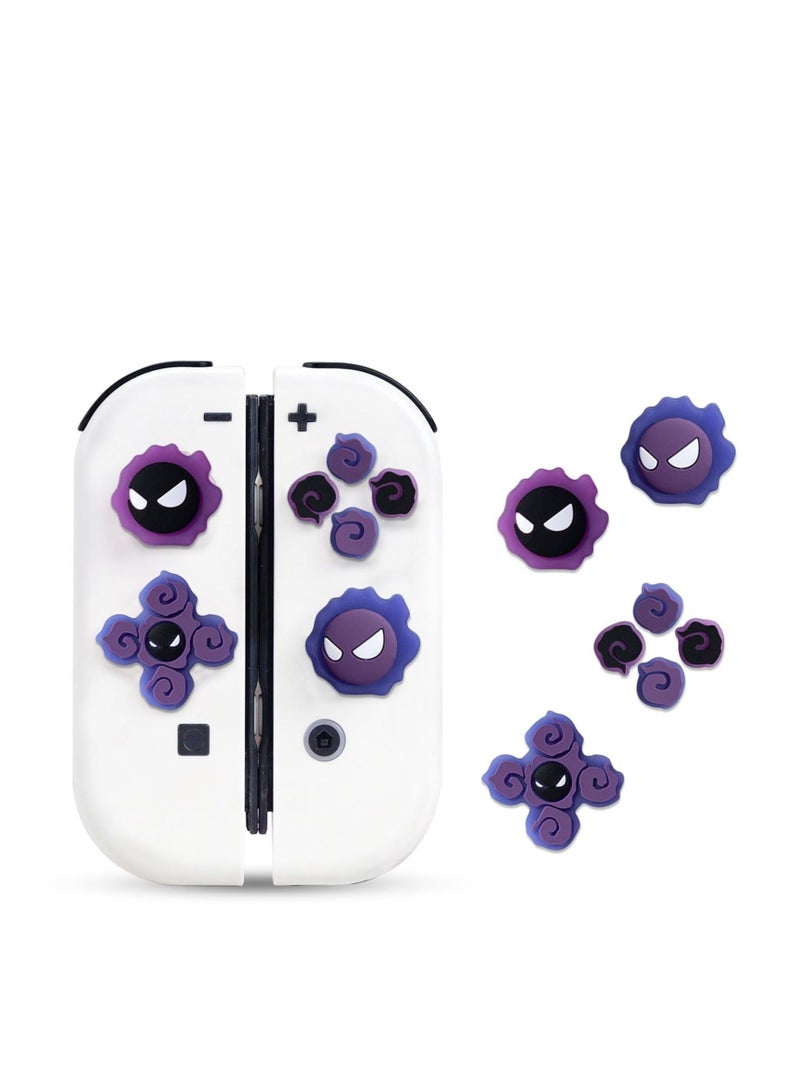 D-Pad on Caps Thumb Grips Set, Compatible with Nintendo Switch/OLED/Switch Lite, Cool Luminous 3D Soft Silicone ABXY ons Sticker Joystick Cover Caps - Image 1