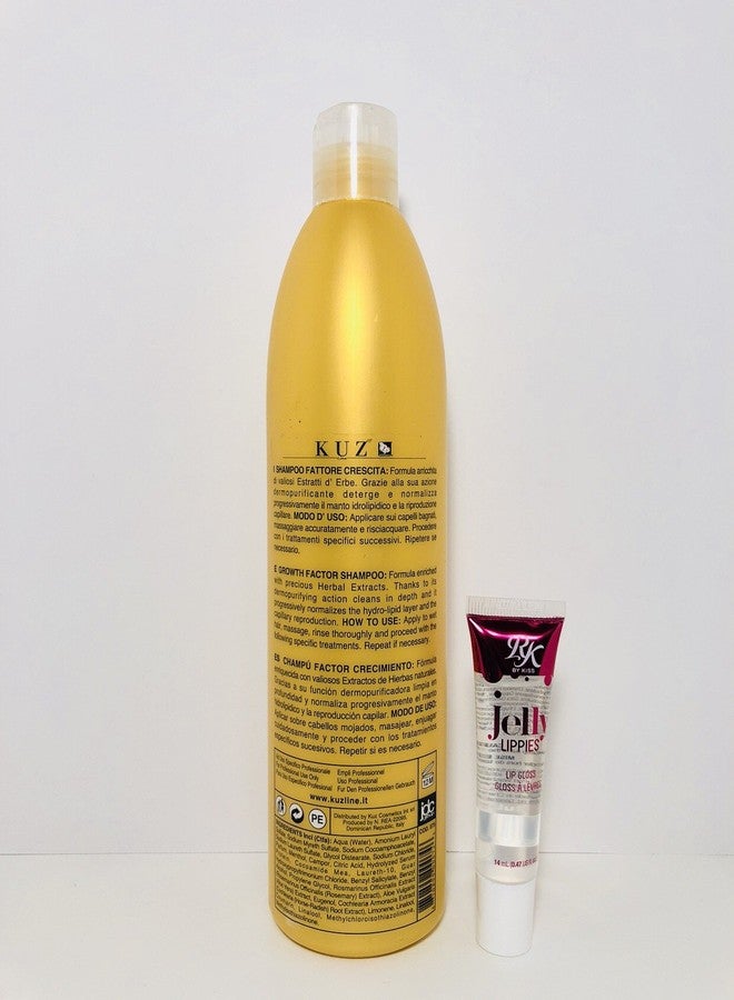 KUZ Growth Factor Shampoo with Herbal Extracts 16.9 Oz Free Starry Lipgloss 10 Ml (16.9oz/500ml Pack of 1) - Image 2