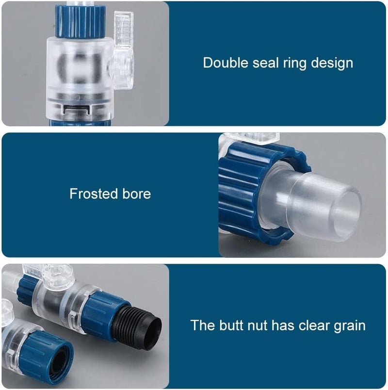 MiOYOOW Aquarium Hose Valve Fish Tank Hose Connector Fishbowl Water Flow Control Valve with Quick Release Handle for Aquariums Fish Tanks - Image 2