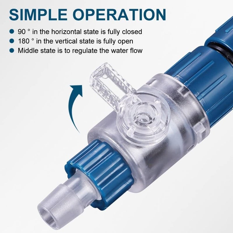 MiOYOOW Aquarium Hose Valve Fish Tank Hose Connector Fishbowl Water Flow Control Valve with Quick Release Handle for Aquariums Fish Tanks - Image 4