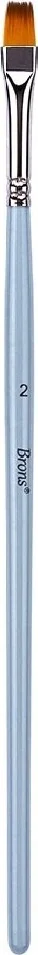 Brons Oil Paint and Acrylic Brush Synthetic Bristle Short Handle Flat Cut Series 200F No 2