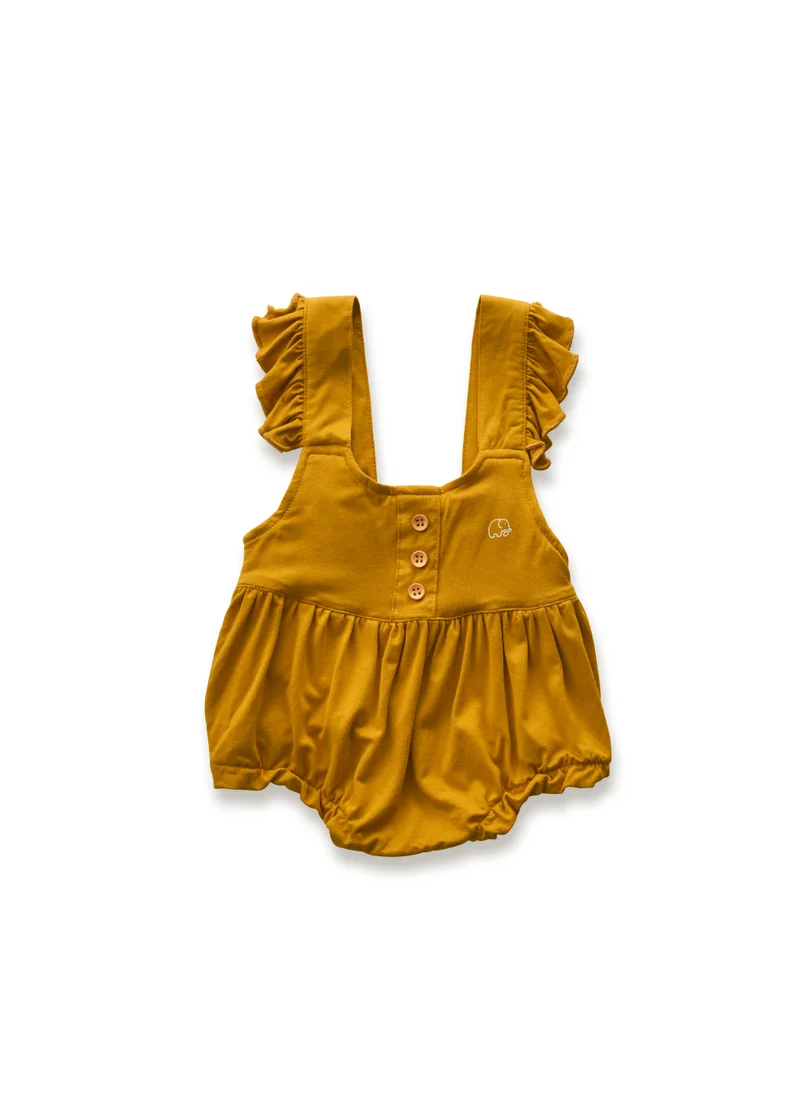 أنفي بيبي Bamboo Ruffle Romper- Mustard