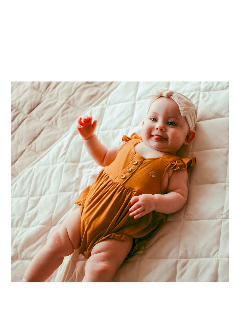 Anvi Baby - Bamboo Ruffle Romper- Mustard - Image 1