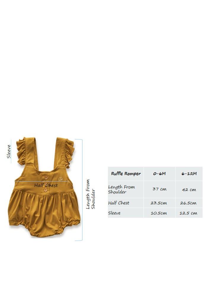 Anvi Baby - Bamboo Ruffle Romper- Mustard - Image 1