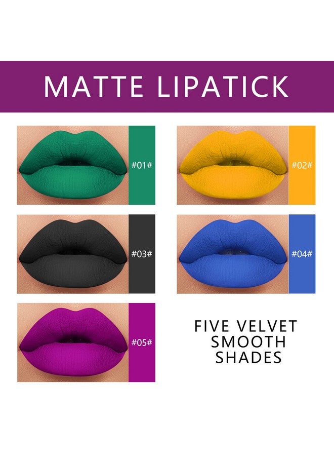 كيدا أحمر شفاه KYDA، 10 ألوان، مخملي مطفي ولامع، ألوان معدنية لامعة، لمعان شفاه لامع ومشرق وكامل، كوب غير لاصق، ملمع شفاه يدوم طويلاً، أحمر شفاه عالي الصبغة، مجموعة مستحضرات التجميل B - Image 2