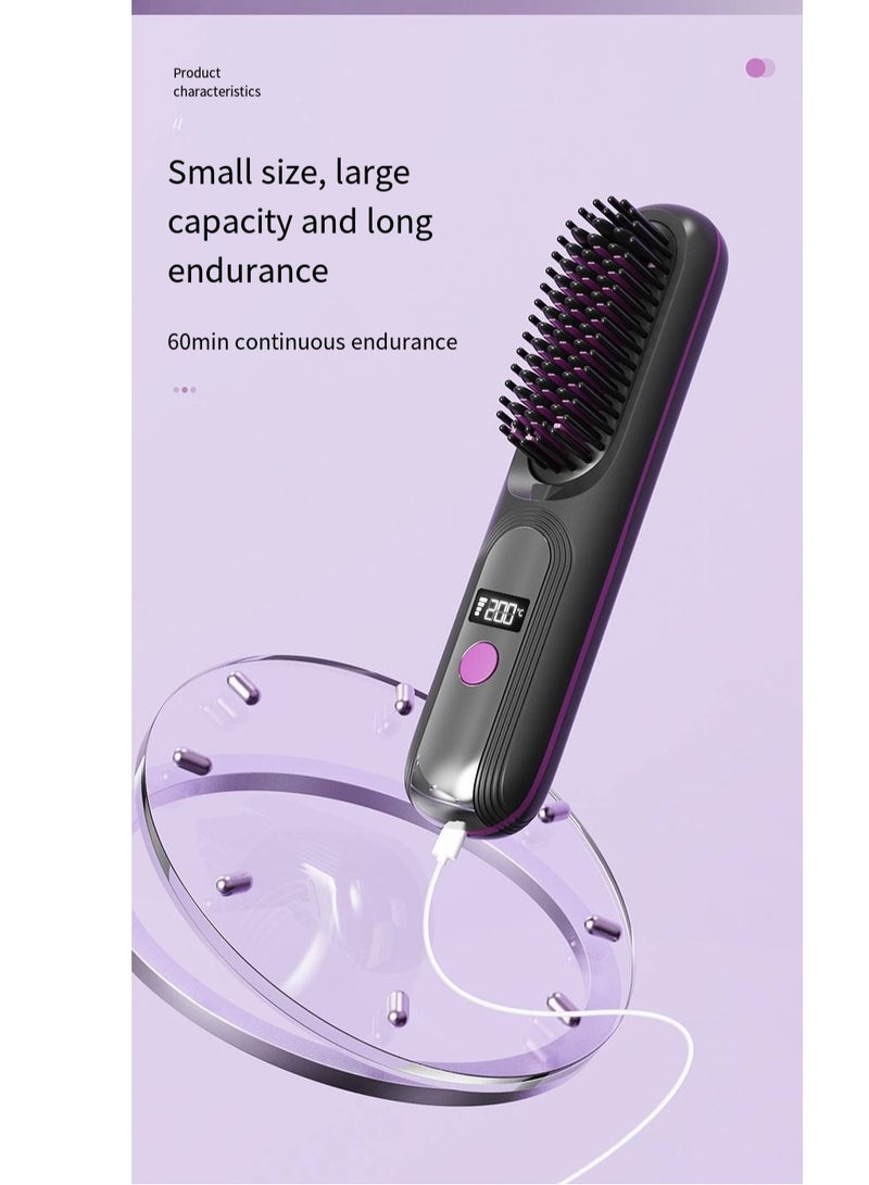 general Mini Ionic Straightening Comb – Travel-Friendly Straightener & Curler for Men/Women, Dual-Use Hair Styling Tool - Image 2