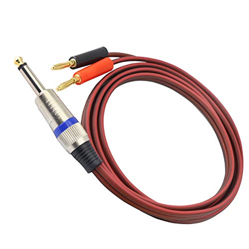 XMSJSIY 1/4 TS to Banana Plug Speaker Cable,6.35mm TS to Banana Plug Speaker Audio Cable,Gold-Plated 1/4 TS Male To Dual Banana Plugs OFC HiFi Speaker Wire For DJ Application, Mixer (5 Feet )-12AWG Cord - Image 4