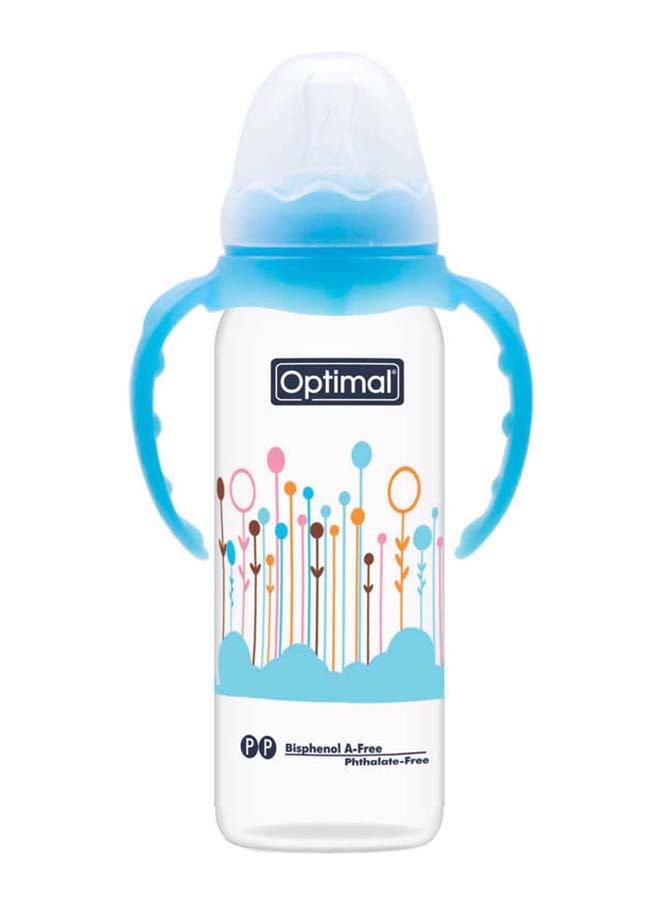 Optimal Narrow Neck Feeding Bottle With Handle 240 ML, Blue