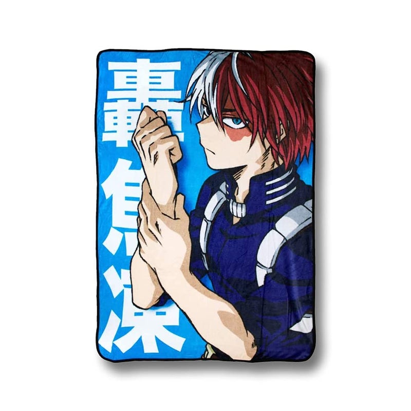 JUST FUNKY Just Funky My Hero Academia Shoto Todoroki Fleece Throw Blanket  45 x 60 inches  Bed Couch Dcor  MHA  Anime Blanket  Officially Licensed 