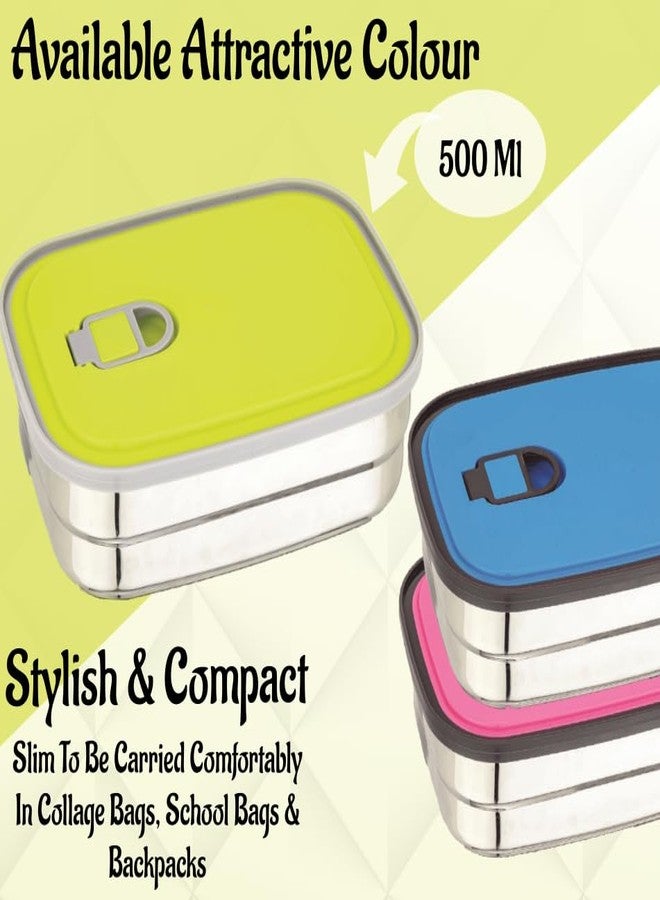 Nabhya Brazil Small Stainless Steel Tiffin Box for Kids, Vacuum Hole with Airtight Leak Proof Lunch Box | Keeps Food Warm & Fresh | Meal Lunch Box for School, Boys & Girls-500ml - Image 4