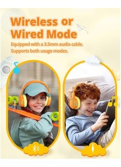 Tronsmart Tronsmart KH03 Kids Noise Cancelling Bluetooth Headphones, Safe Volume Control, Wireless Headphones with Light & Microphone, 70H Playtime, Built-in Audio Cable, for School/Travel/Airplane (Orange)  - Image 5