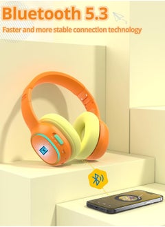Tronsmart Tronsmart KH03 Kids Noise Cancelling Bluetooth Headphones, Safe Volume Control, Wireless Headphones with Light & Microphone, 70H Playtime, Built-in Audio Cable, for School/Travel/Airplane (Orange)  - Image 2