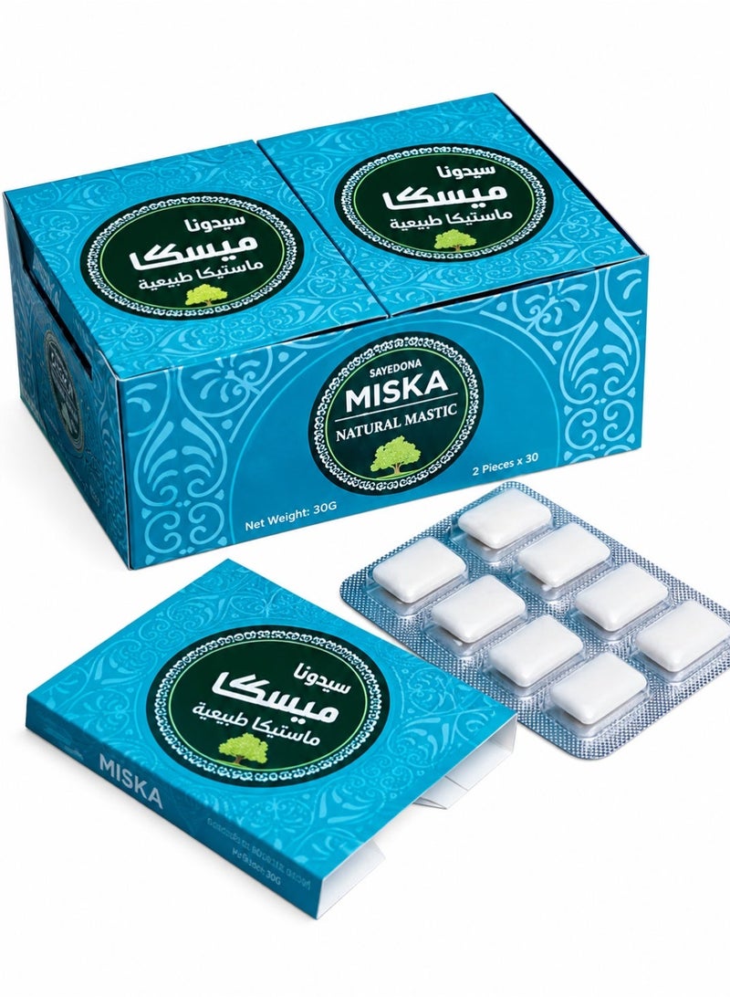 باطوق لبان ميستيكا (ميسكا)، عبوة 2 × 8 قطع | علكة بطعم منعش - Image 2