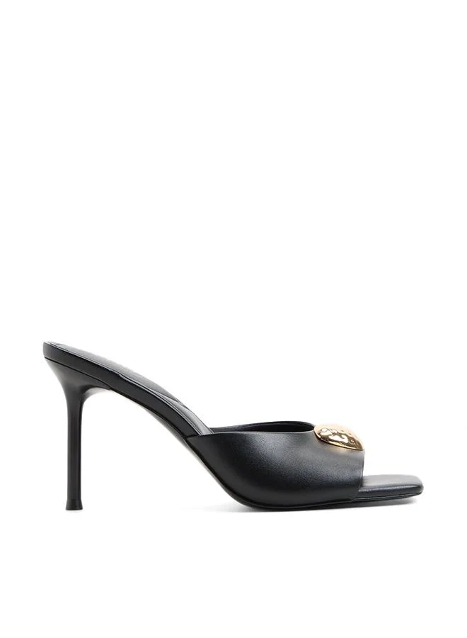 Eleona Ladies Black Heeled Sandals