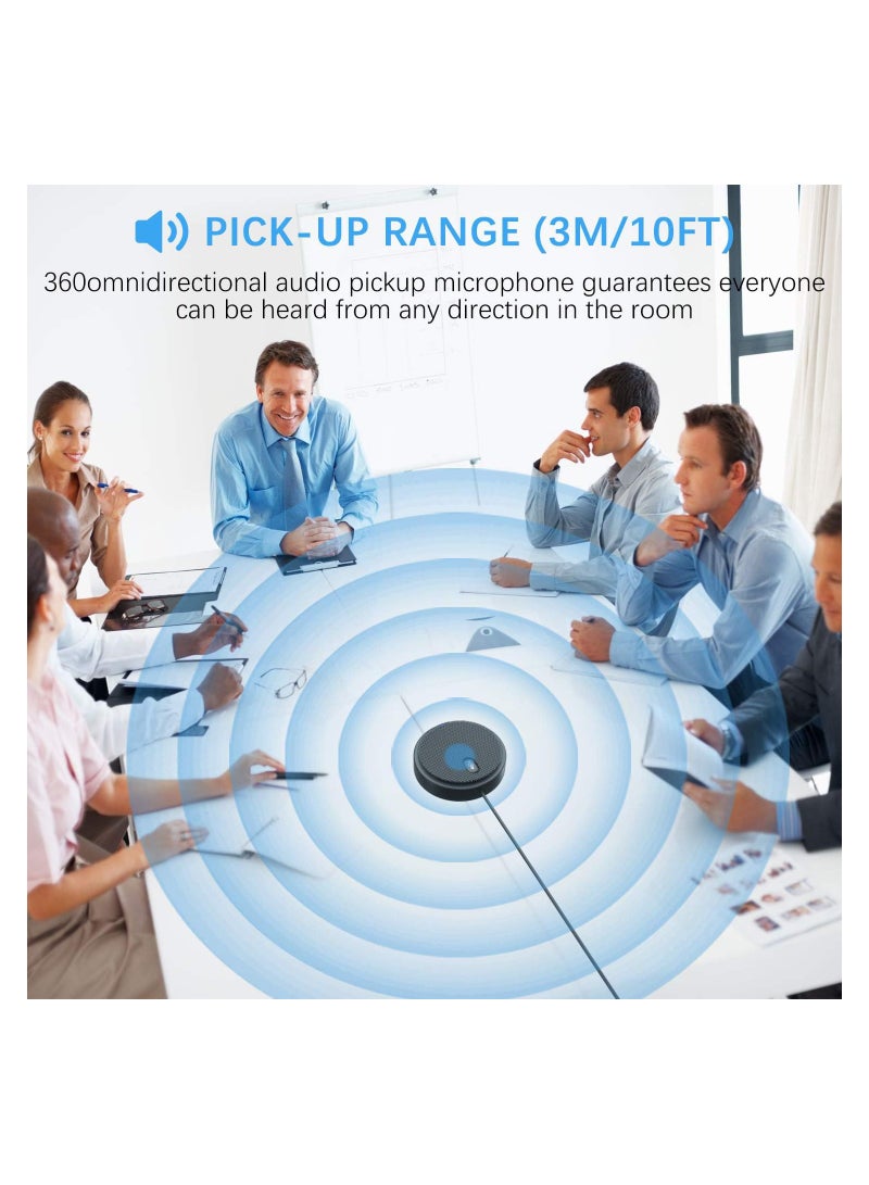 USB Conference Microphone for Computer, 360° Omnidirectional Condenser Mic with Mute Key, Great for Video Conference, Gaming, Chatting, Skype, Plug & Play, Windows macOS, Ideal for Gift - Image 3