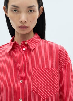 MANGO Striped Cotton Blend Shirt  - Image 4