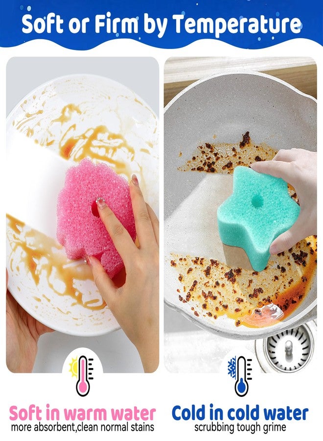 kickleen 4 Pack Kickleen Scrub Color Sponge with Suction Hanger,Non-Scratch, Multipurpose Dish Cleaning Temperature Controlled Decor Christmas Sponge for Kitchen, Bathroom - Image 3