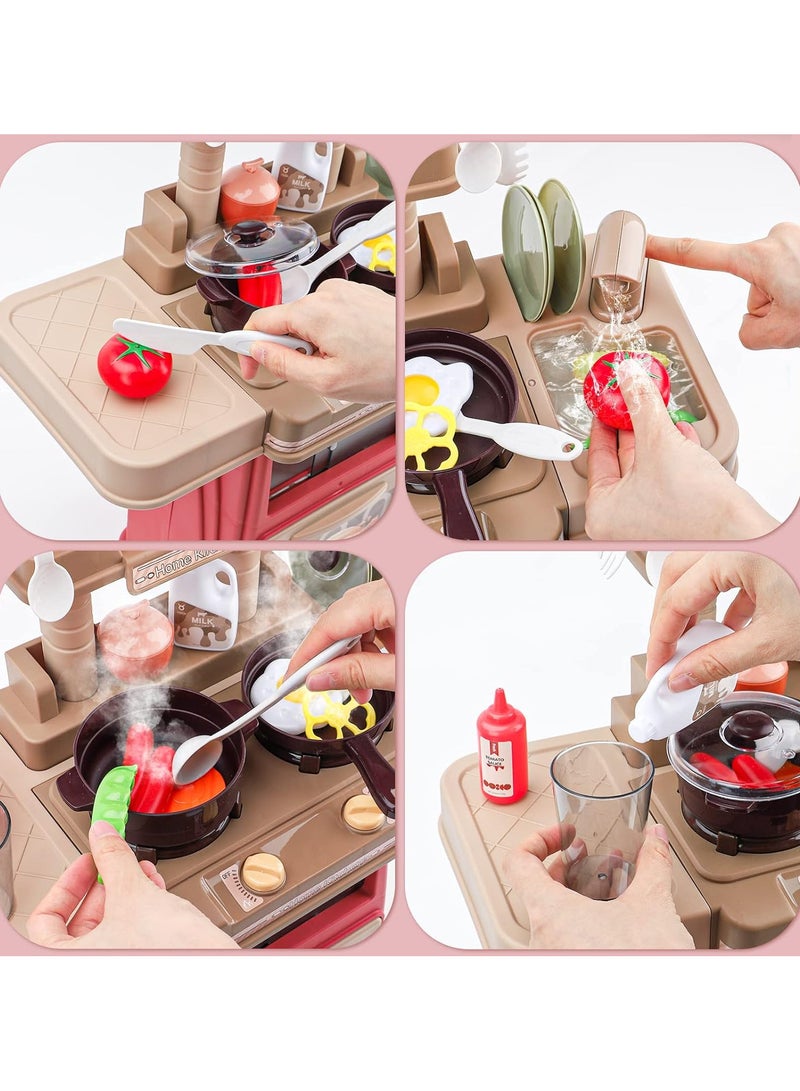 لعبة مطبخ متكاملة للأطفال – تصميم تفاعلي يحتوي على فرن، موقد، حوض غسيل، أدوات طبخ وأطعمة وهمية، مع مؤثرات صوتية وضوئية واقعية تضيف جوًا ممتعًا أثناء اللعب.   تشجع على تنمية الخيال، المهارات الحركية، والتفاعل الاجتماعي.   مناسبة للأطفال من عمر 3 سنوات فما فوق. - Image 3