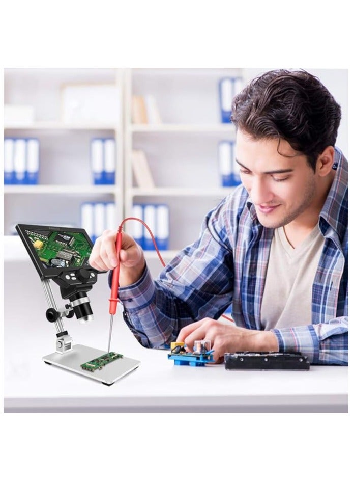 7 inch LCD Digital Microscope ANNLOV 1-1200X USB Maginfication 12MP Handheld Electronic Coin Microscope Camera with 8 Adjustable LED Lights for Adults PCB Soldering Kids Outside Use - Image 2