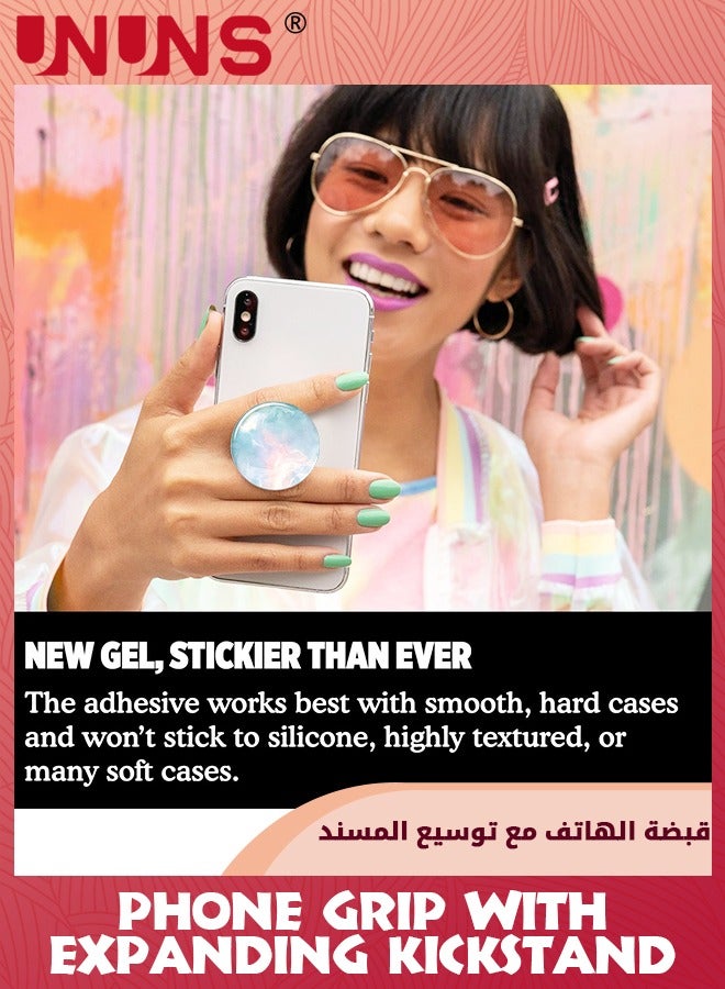 UNUNS 2 Pack Phone Grip With Expanding Kickstand,Collapsible Moblile Phone Grip Stand Holder,PopGrip For Smartphones Tablets Cell Phone - Image 4