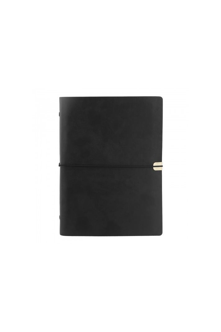 Generic A5 Business Notebook Faux Leather Refillable Journal 160 Pages  suitable for office, school, business, family travel,  Black - Image 1