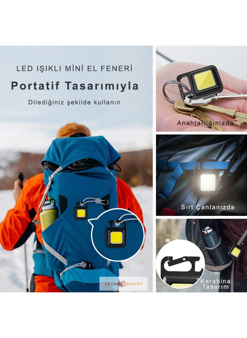 Technosmart Trendpoint USB Rechargeable LED Keychain Camping Lamp Bottle Opener Flashlight  - Image 1