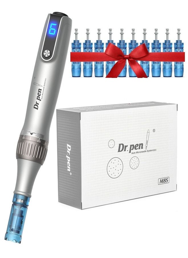 دي آر. بن أحدث ثورة في روتينك للعناية بالبشرة مع أحدث قلم ديرما بين M8S اللاسلكي Dr.pen M8S اللاسلكي MTS Derma Pen - يتضمن 10 خراطيش أصلية  - Image 1