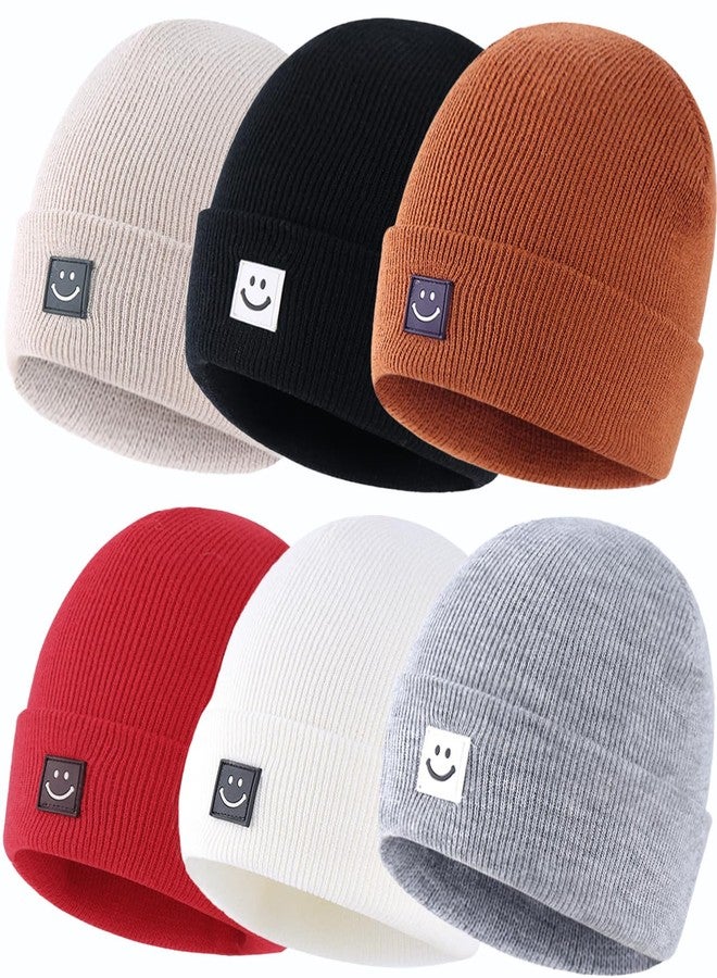 KMOLY Toddler Baby Beanie Hat 6 Packs, Double Layer Knit Infant Winter Hat Soft Warm Beanies Bulk Skull Cap for Kid Boys Girls (US, Age, 0 Months, 2 Years, Khaki, White, Black,Grey,Caramel,Red) - Image 1