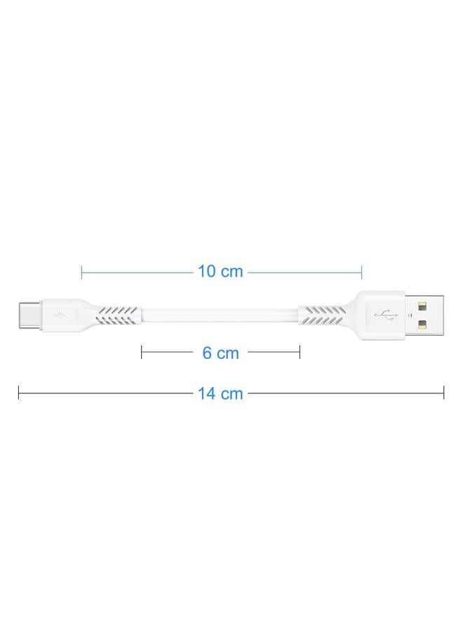 Umefly 4 Inch USB C Cord Short 5 Pack Durable USB A to USB Type C Cable Fast Charging for Charging Station Compatible with Samsung Galaxy Note 10 20 S10 S20 A20 Plus LG (White) - Image 5