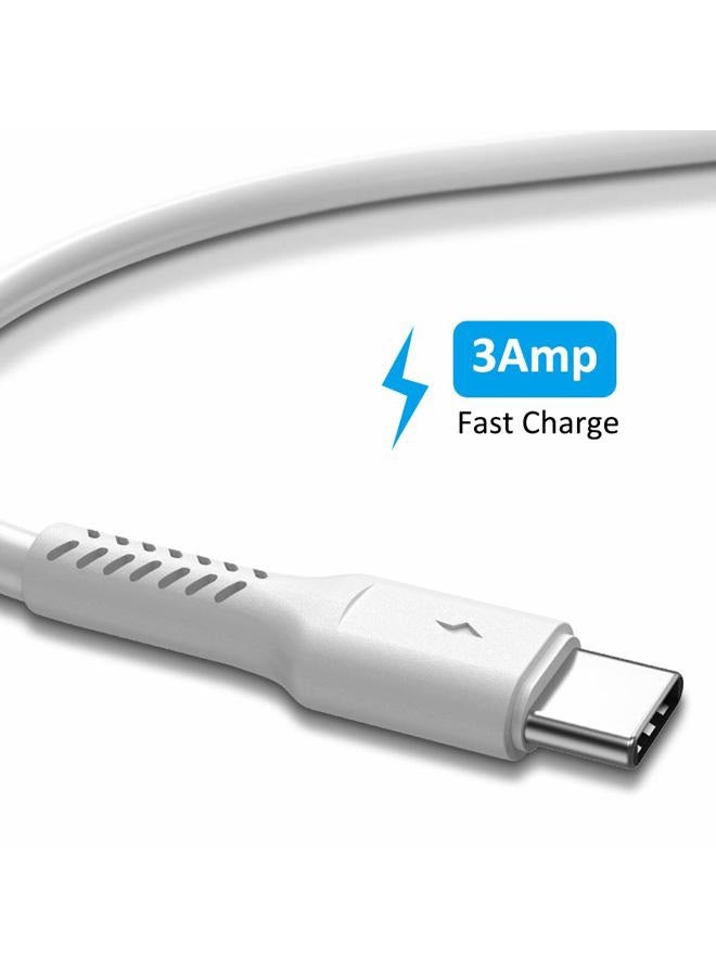 Umefly 4 Inch USB C Cord Short 5 Pack Durable USB A to USB Type C Cable Fast Charging for Charging Station Compatible with Samsung Galaxy Note 10 20 S10 S20 A20 Plus LG (White) - Image 2