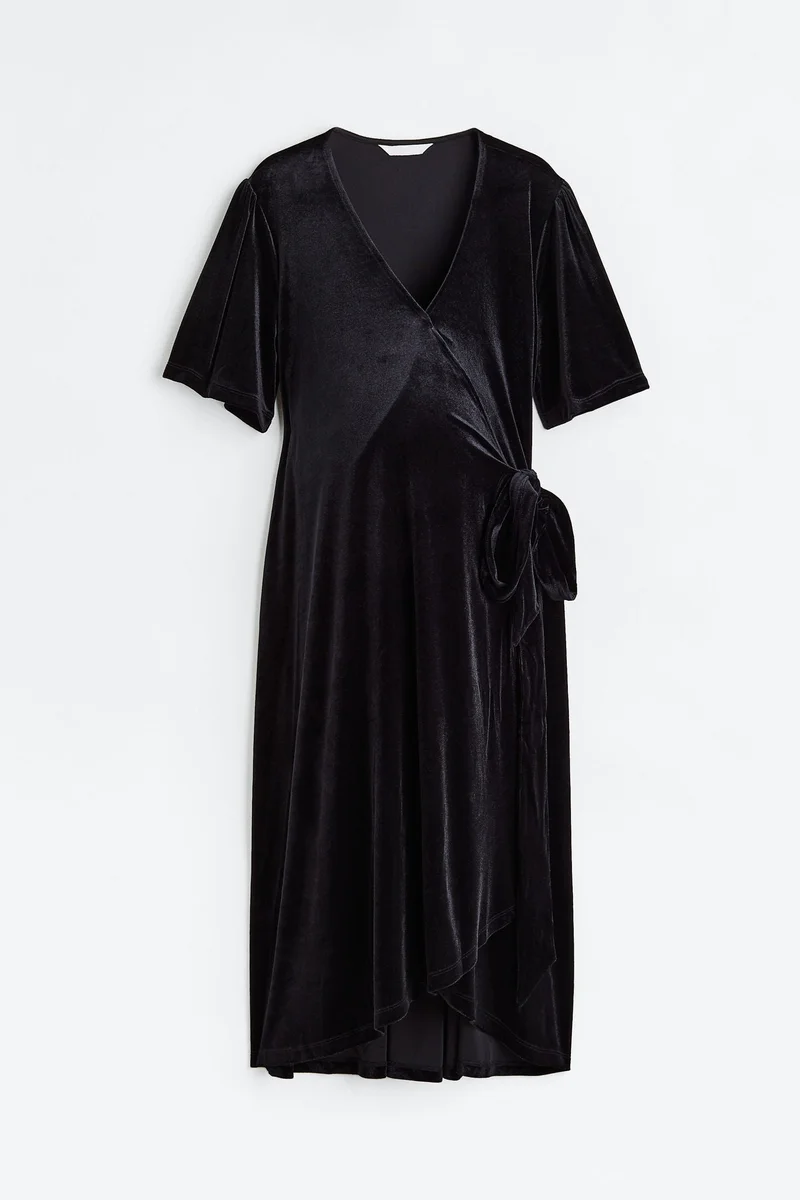 H&M MAMA Velour wrap dress