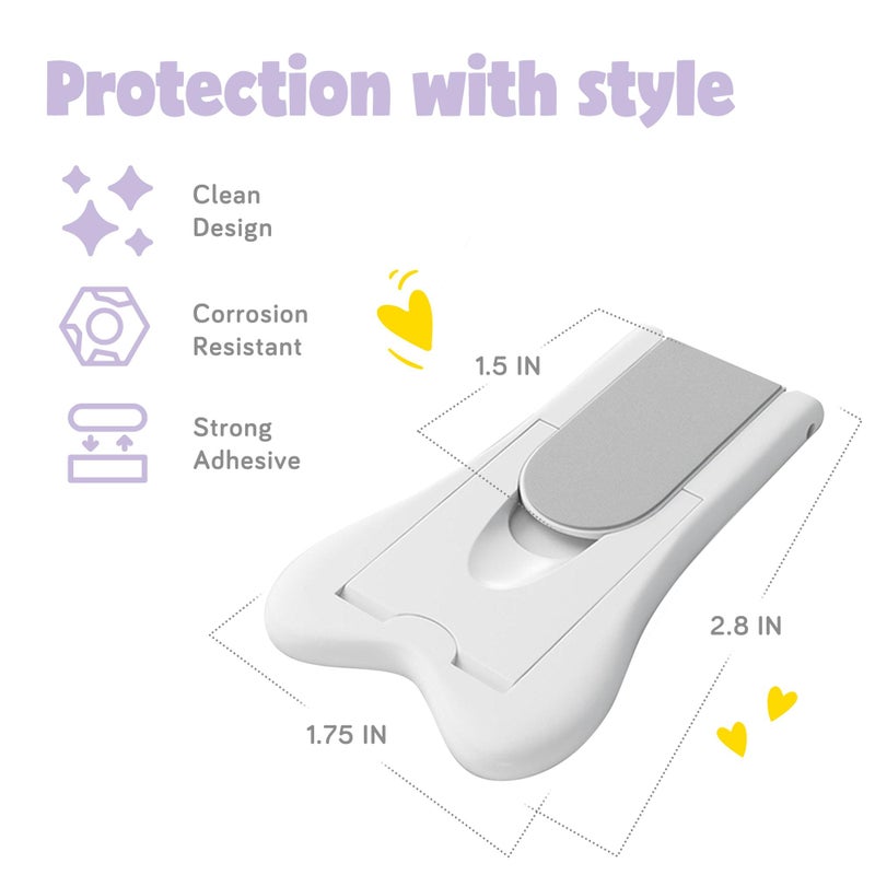 ashtonbee Child Safety Locks for Cabinets and Drawers, Sliding Door Lock, Easy-to-Install Cabinet Locks for Babies, Baby Cabinet Safety Latches, Set of 2, White - Ashtonbee (Pack of 2) - Image 5