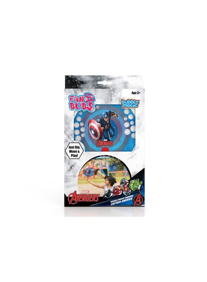 Bubble Magic FanBubs Captain America Theme|Thick Viscous Concentrate Solution Pouches with HandFan|Just Dip,Wave& Play|Bubble Maker|Birthday&Return Gifts for Kids 3y+|Outdoor Indoor Toy|Made in India - Image 1