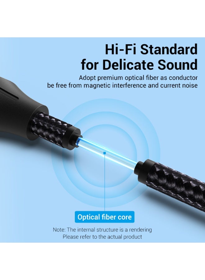 VENTION Optical Fiber Audio Cable Aluminum Alloy Type 1M Gray Model # BAVHF - Image 5