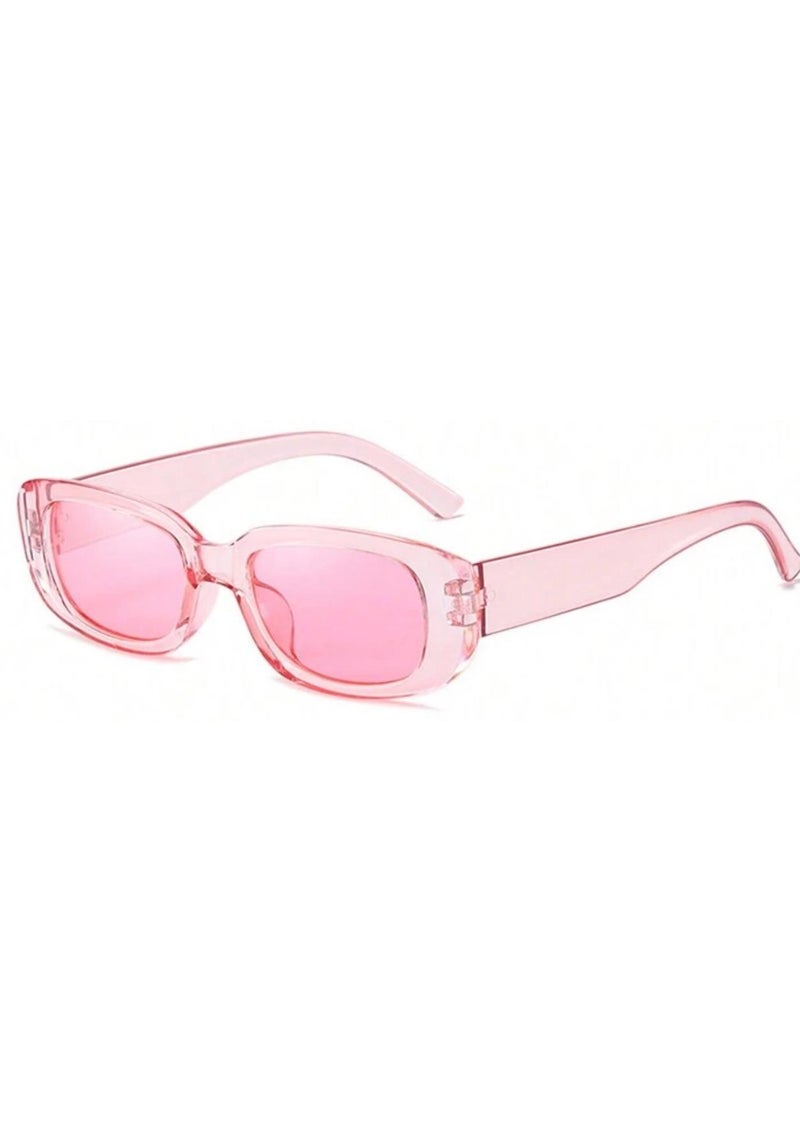 Shein Small irregular rectangular sunglasses for UV protection - pink - Image 1
