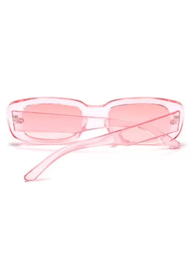 Shein Small irregular rectangular sunglasses for UV protection - pink - Image 4