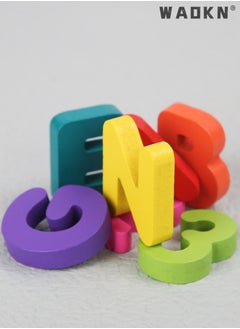 WAOKN English ABC Alphabet Wooden Board Jigsaw Puzzle， A Comprehensive Learning Game for Kids, Educational Toy Encouraging Alphabet Recognition, Spelling, & Fine Motor Skills Development with Fun Jigsaw Pieces  - Image 3