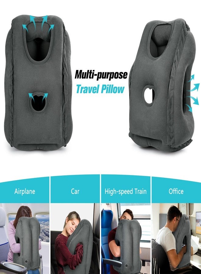 Rewondah Inflatable Travel Pillows for Airplanes | Airplane Pillow for Long Flight | Travel Plane Pillow for Airplanes Sleep Support | Blow up for Long Flights to Avoid Neck Pain - Image 4