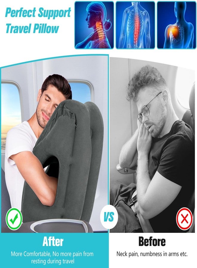Rewondah Inflatable Travel Pillows for Airplanes | Airplane Pillow for Long Flight | Travel Plane Pillow for Airplanes Sleep Support | Blow up for Long Flights to Avoid Neck Pain - Image 2