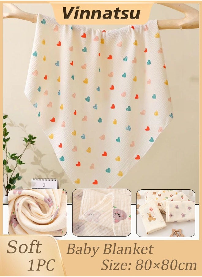 Vinnatsu Double Layer Muslin Baby Blanket Newborn Receive Blanket Cotton Swaddling Wrap Stroller Cover Bedding Baby Items Baby Swaddle Blanket Unisex Swaddles Wrap Soft Silky Muslin Neutral Receiving Blankets  - Image 1