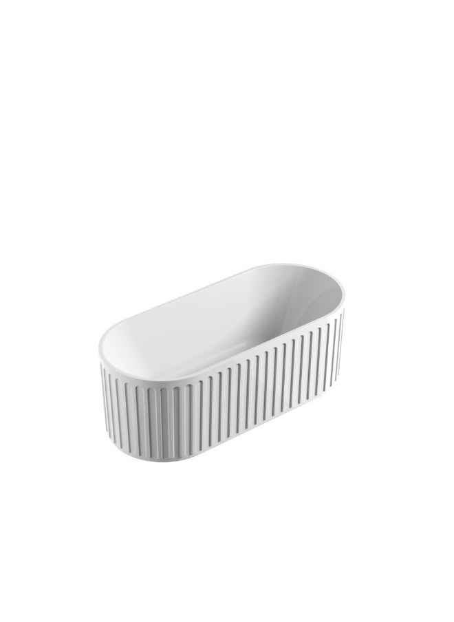 DANUBE HOME Milano Lian Freestanding Bathtub 1700*750*550 - Matt White | Acrylic Free Standing Bathtub | Floor Standing Bath Tub For Toilet Bathroom Washroom - White  - Image 1