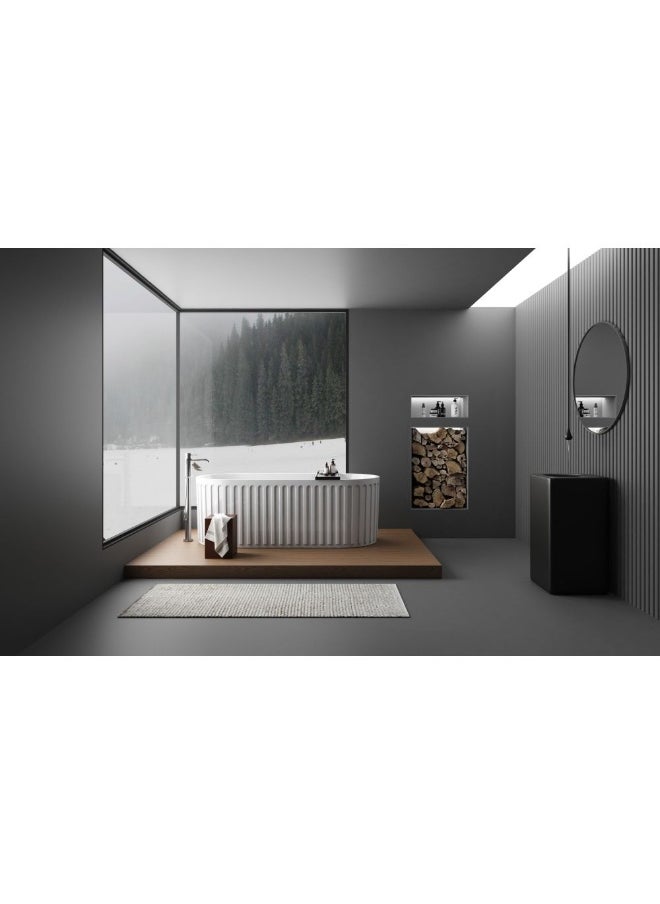 DANUBE HOME Milano Lian Freestanding Bathtub 1700*750*550 - Matt White | Acrylic Free Standing Bathtub | Floor Standing Bath Tub For Toilet Bathroom Washroom - White  - Image 2