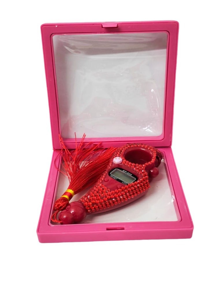 Diamond sparkling  Digital Tasbih Talley Counter Red  - Image 2