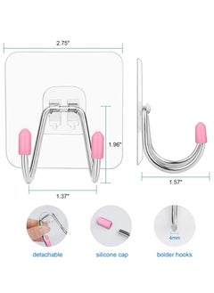 Y&D Self Adhesive Wall Hooks Dual Head Large Heavy Duty for Hanging Utility Kitchen Bathroom Ceiling Reusable Key 12 Pack Max 30lb  - Image 2