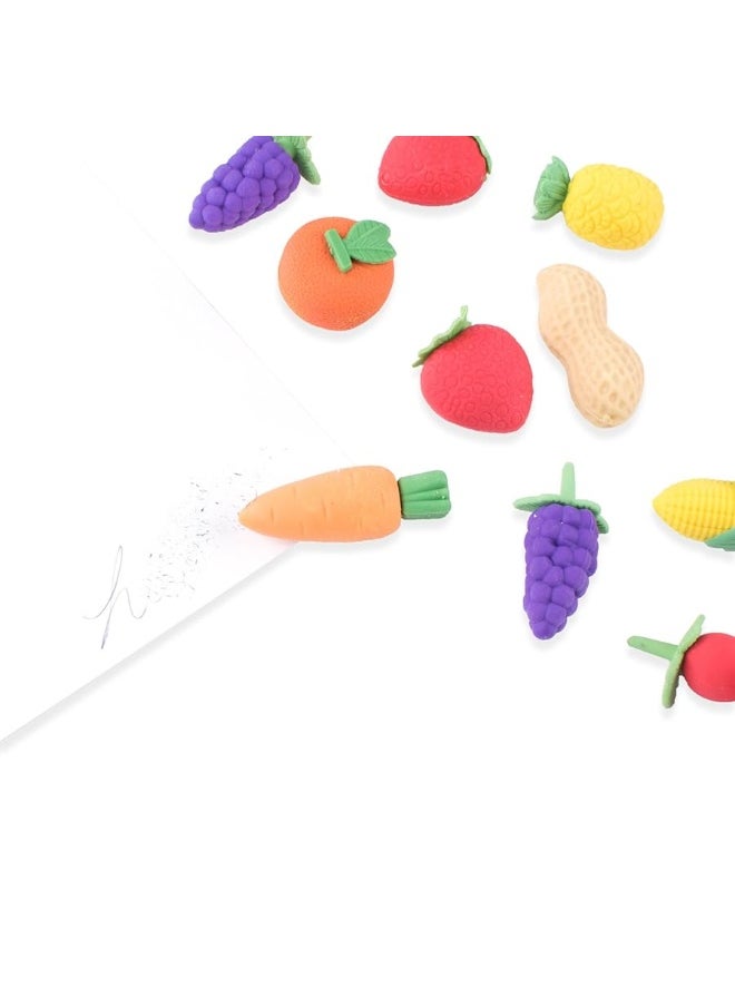 Super Z Outlet Super Z Outlet Colorful Mini Fruits & Vegetables Tiny Foods Miniature Pencil Erasers for Children Party Favors, Classroom Student Prize, School Supplies, Toys & Games (12 Mini Bags, 48 Erasers Total)  - Image 5