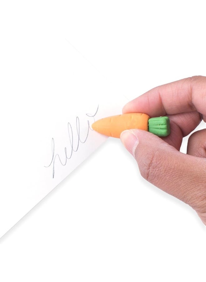 Super Z Outlet Super Z Outlet Colorful Mini Fruits & Vegetables Tiny Foods Miniature Pencil Erasers for Children Party Favors, Classroom Student Prize, School Supplies, Toys & Games (12 Mini Bags, 48 Erasers Total)  - Image 1